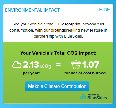 Example of how you can personalise the vehicles profile to fit your circumstances and usage options.