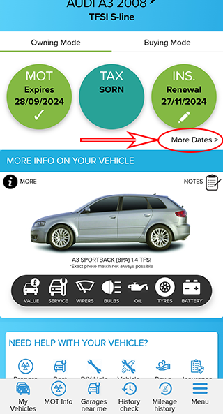 Position of the first button to show the breakdown options