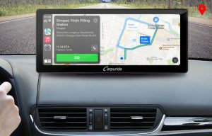 Carpuride android/apple car play add-on product on a car dashboard