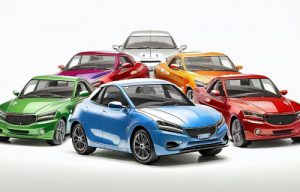 Different colours of cars