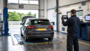 Vehicle having a photo taken during an MOT test